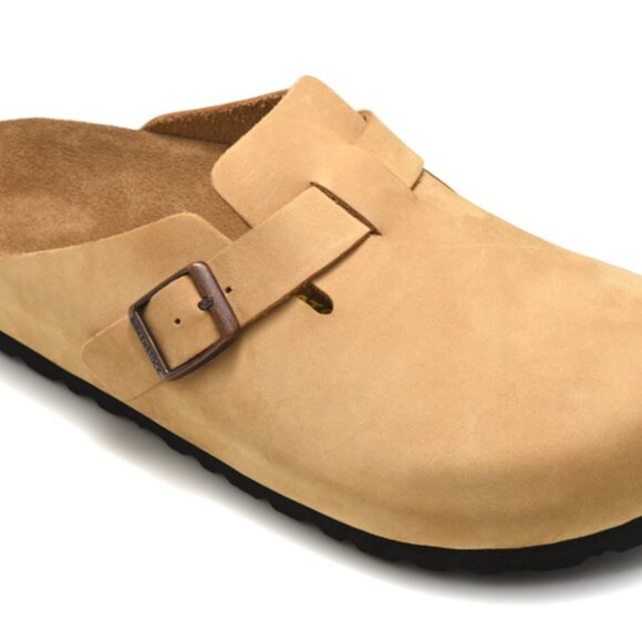 Birkenstock Boston Suede Leather Narrow Soft Footbed Clog - Picture 1 of 5